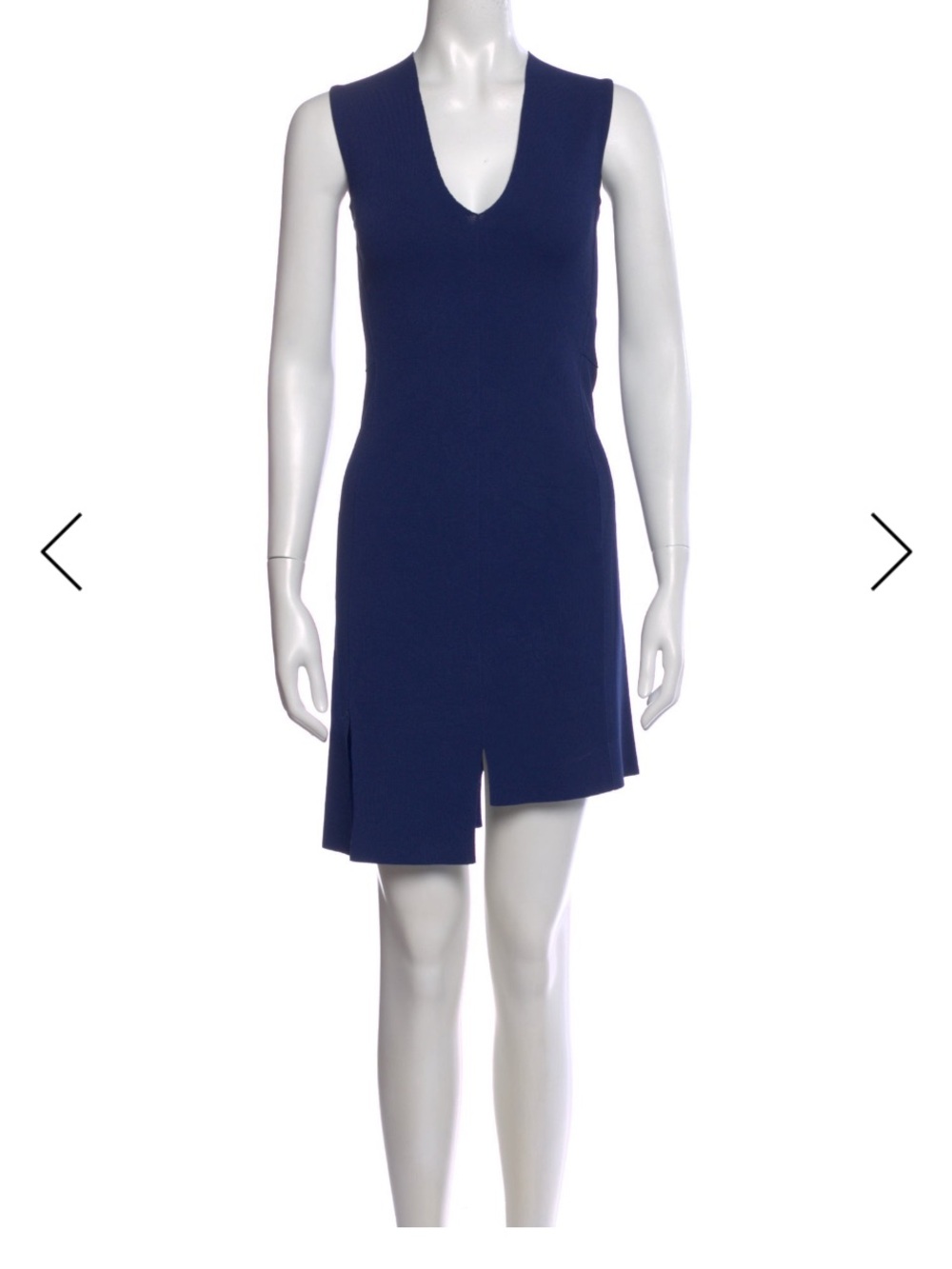 Stella McCartney Navy Asymmetrical V-Neck Shift Dress